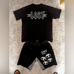 LOST INTRICACY MITT RHINESTONE SHORT & TEE SET